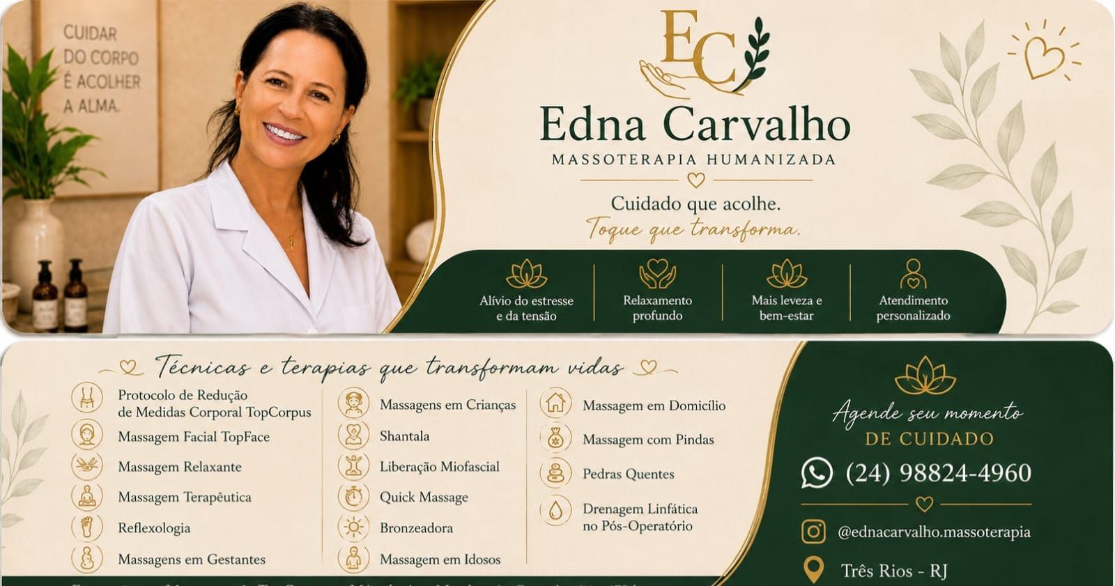 Edna Carvalho , massoterapeuta em Três Rios-rj, RJ