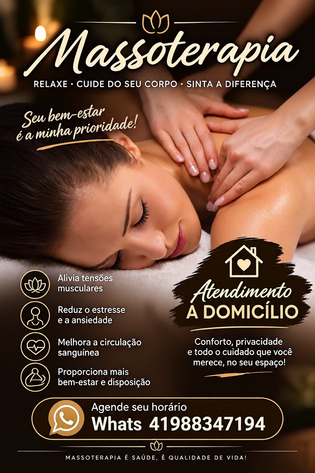 Raquel Candido, massoterapeuta em Curitiba, PR