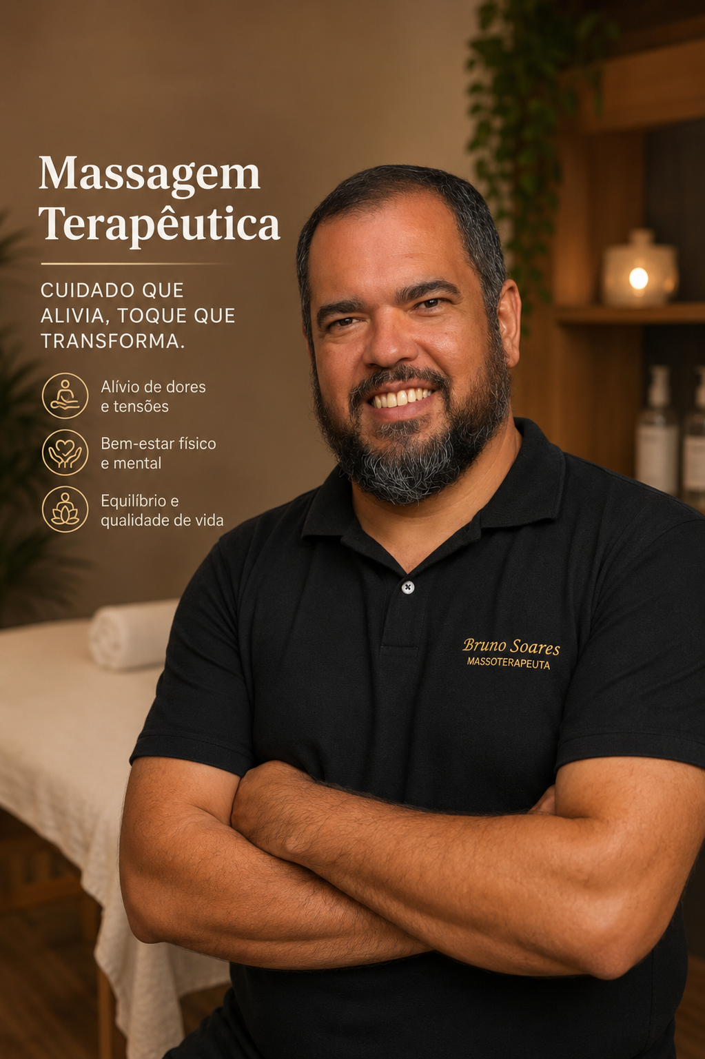 Bruno Soares da Silva , massoterapeuta em Campinad, SP
