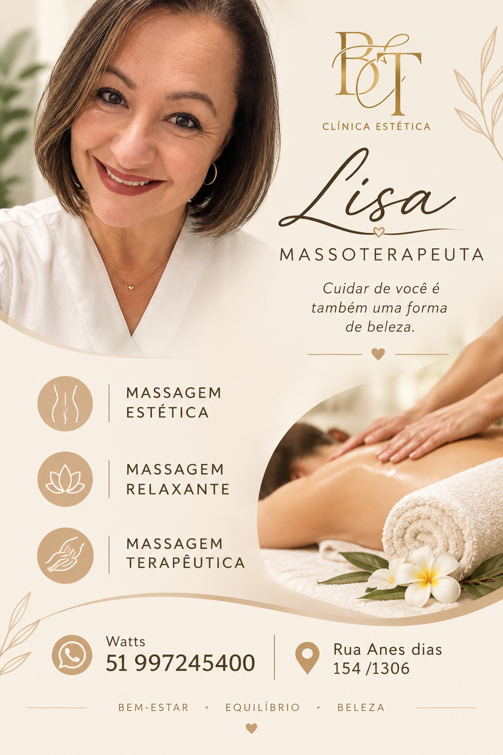 lisanea ribeiro, massoterapeuta em Porto Alegre, RS