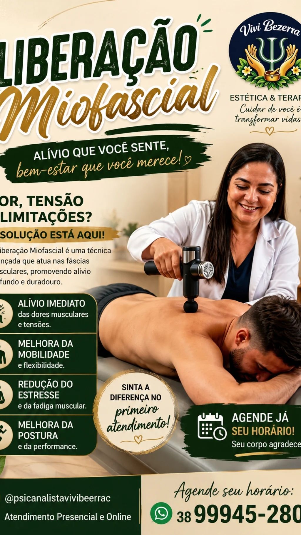 VIVI BEZERRAC, massoterapeuta em Unaí, MG