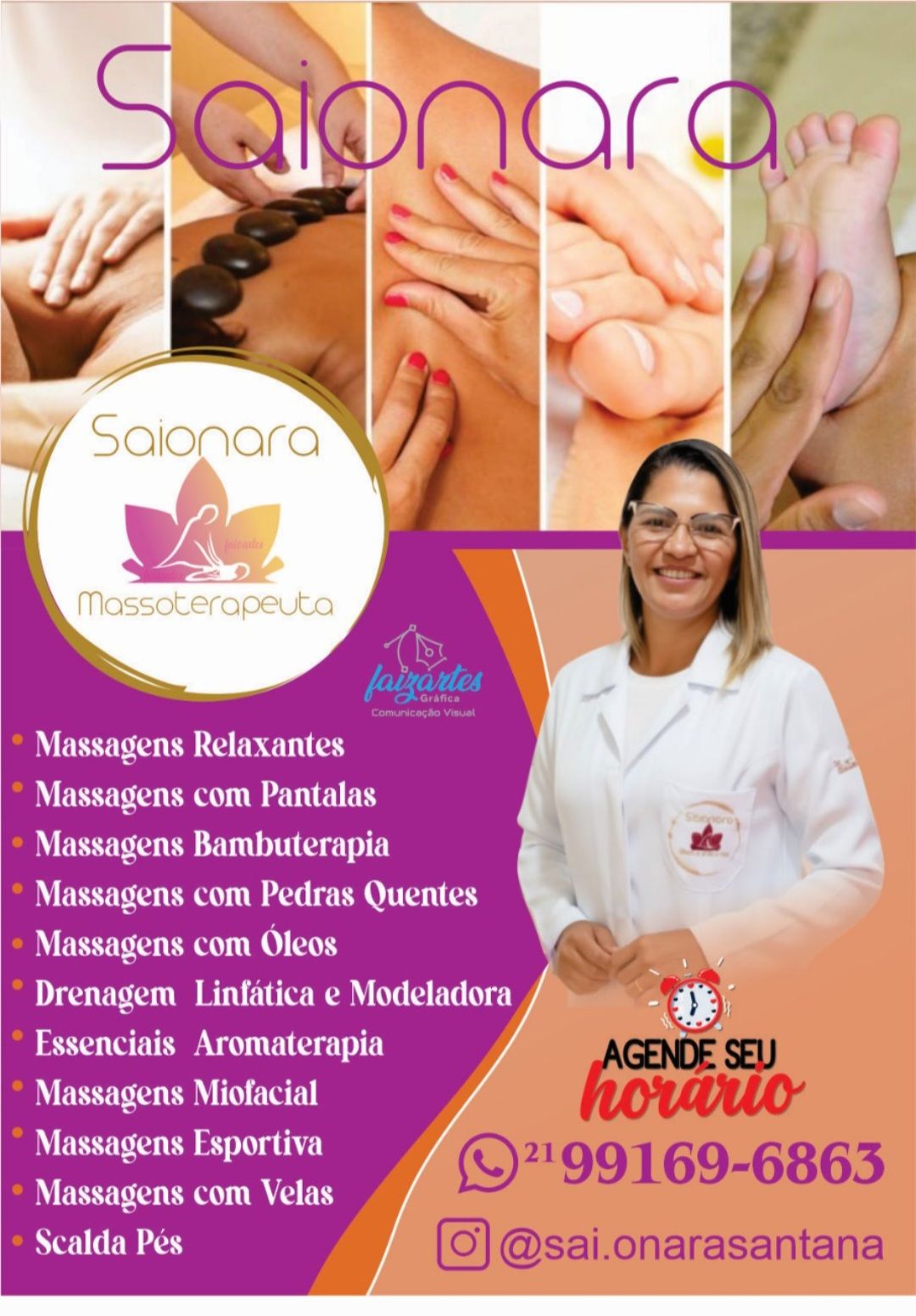 Saionara santana de oliveira carneiro, massoterapeuta