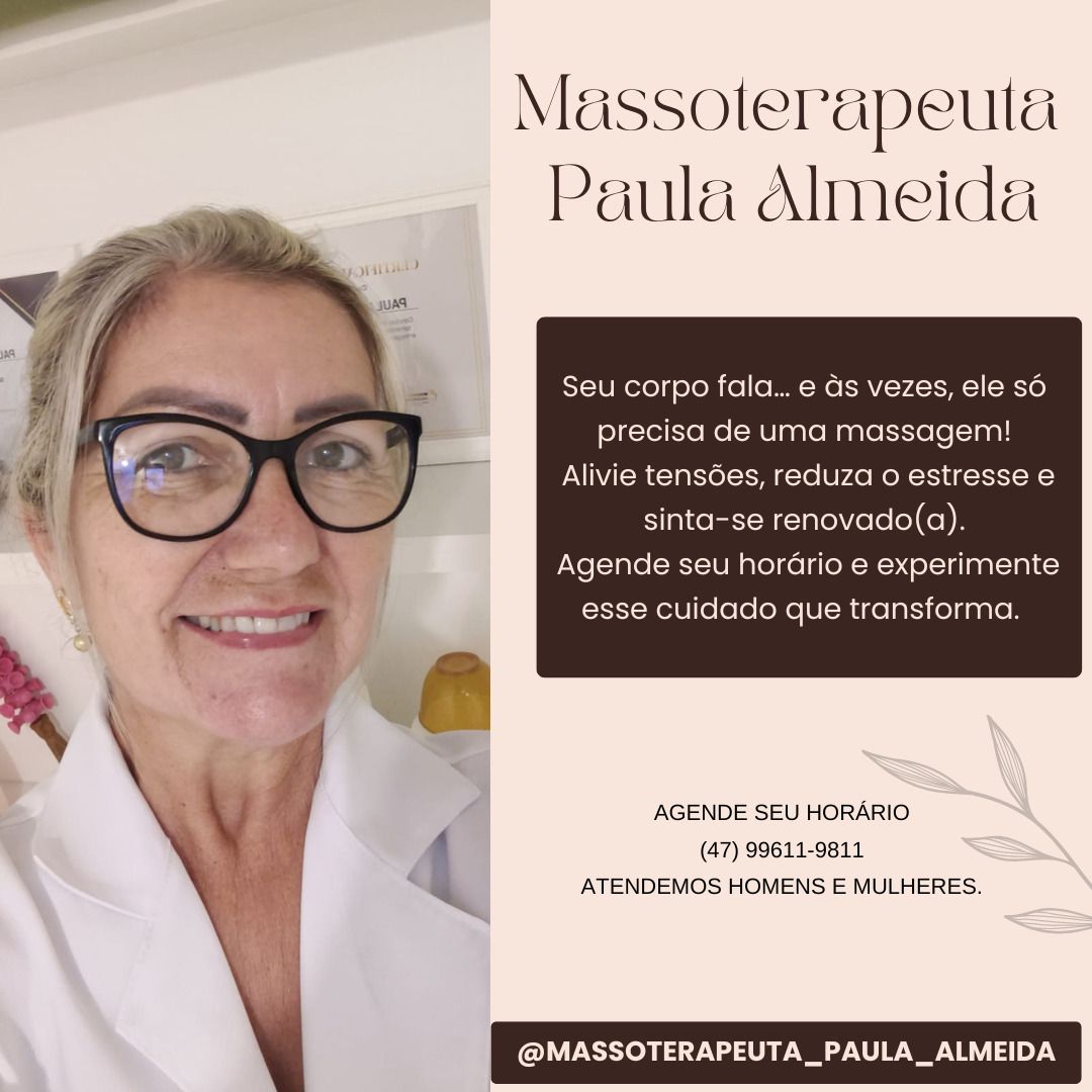 Paula de Almeida, massoterapeuta em Camboriú, SC