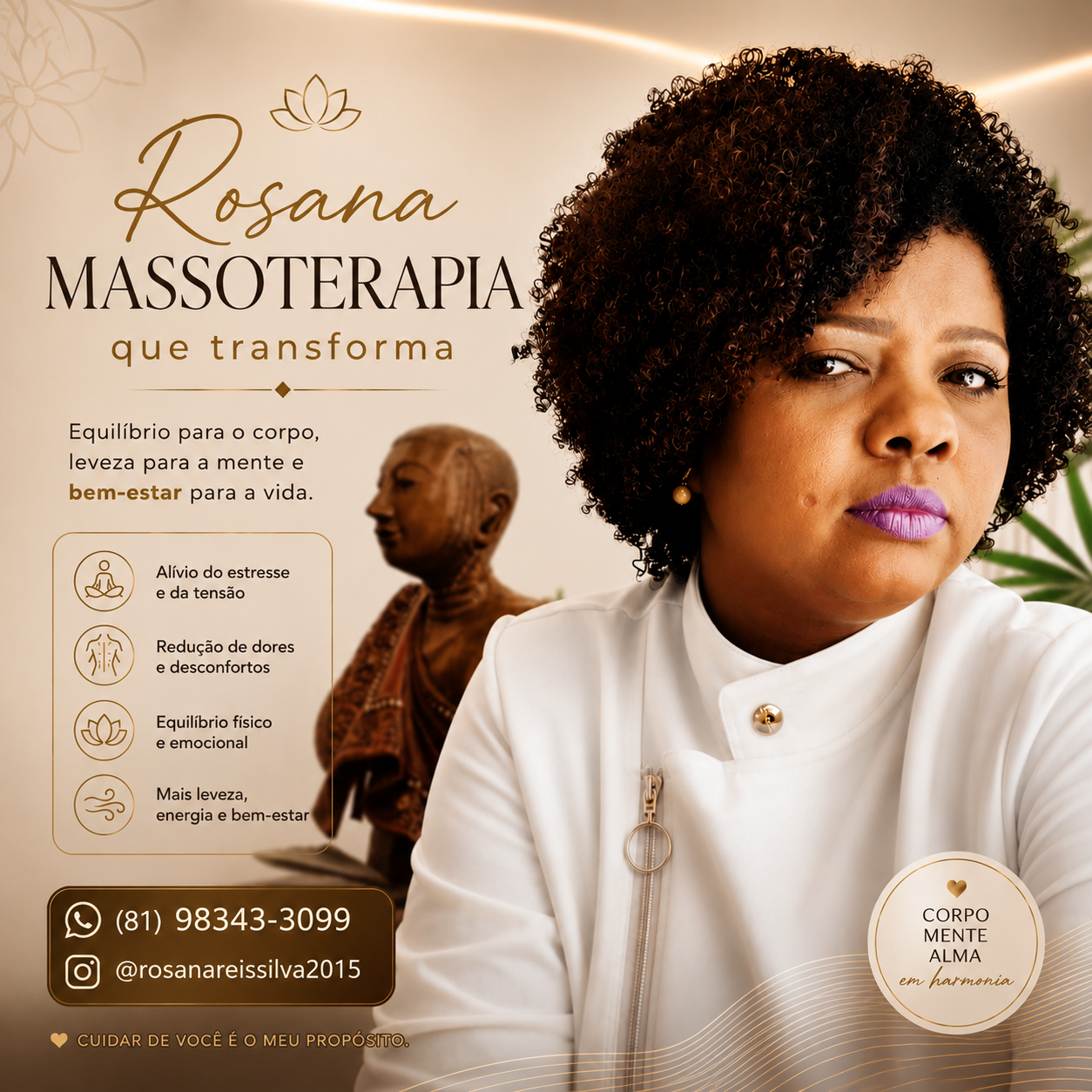Rosana reis, massoterapeuta em Recife, PE